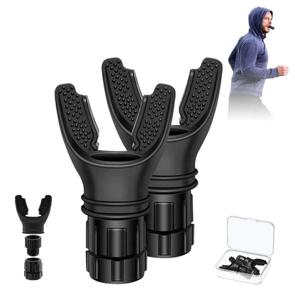 Oxyflow Breathing Trainer Portable Oxyfit Breathe Trainer for Men with Adjustable Resistance Improve Endurancee and Strength for AllDaily HJHJHL Lung Trainer Easy to Clean 2PCS (Black)